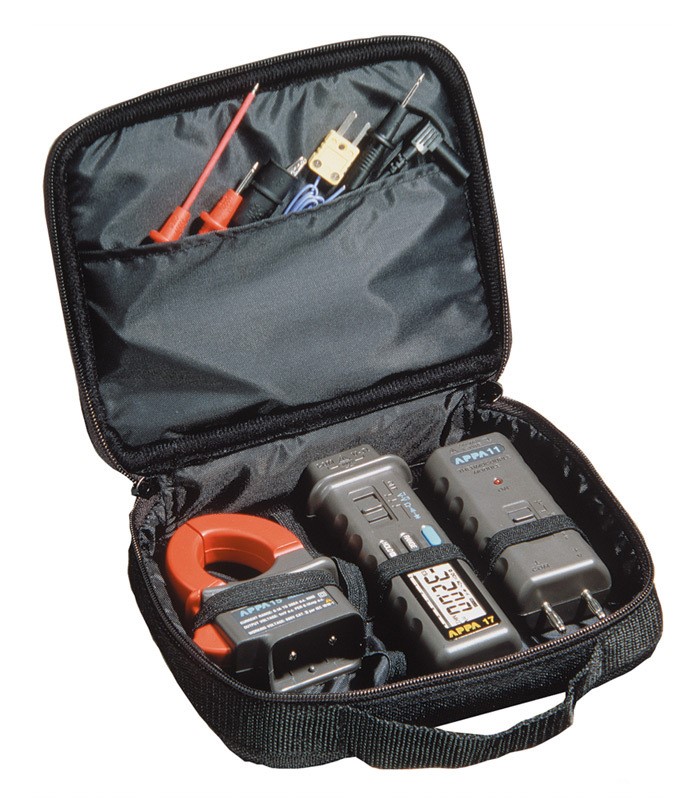 APPA 17A+15+11+CASE — комплект: мультиметр APPA 17A, преобразователь тока APPA 15, датчик температуры APPA 11, чехол